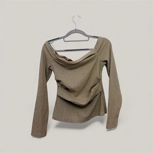 Zara Tan Off-Shoulder Sweater